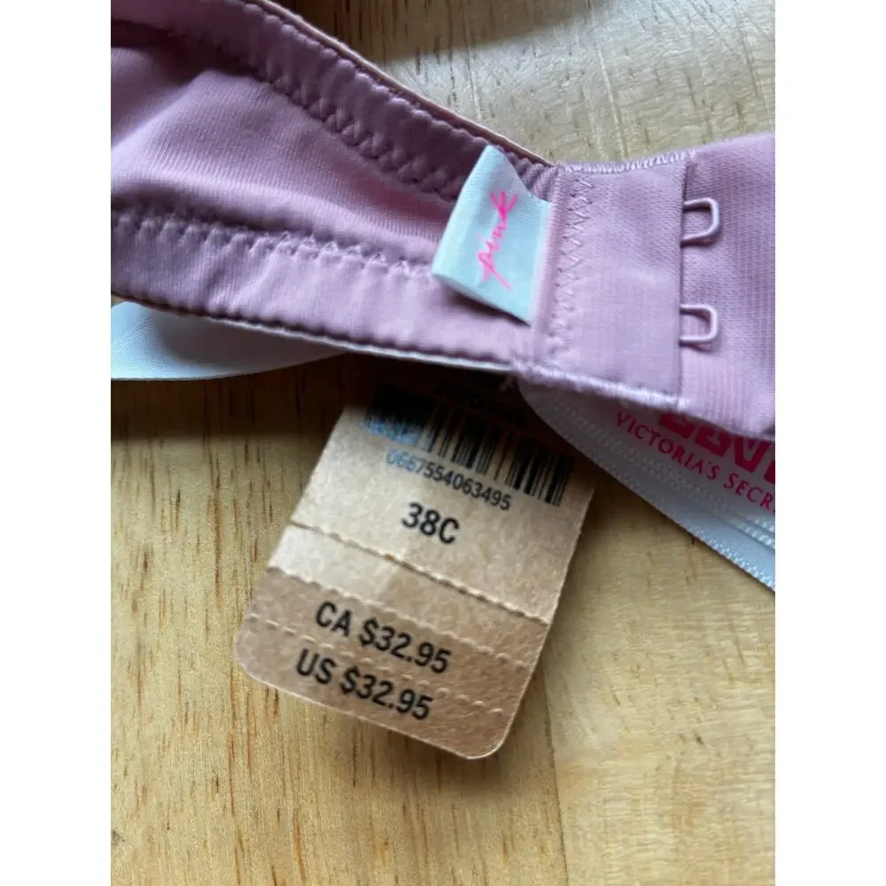 PINK Victoria's Secret Wear Everywhere Lightly Lined Bra 38C Mauve Pink NWT